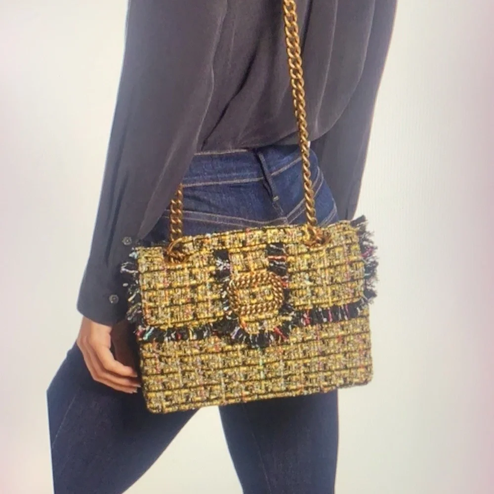 Kurt Geiger London Kensington Mayfair Tweed Shoulder Bag - Picture 7 of 11